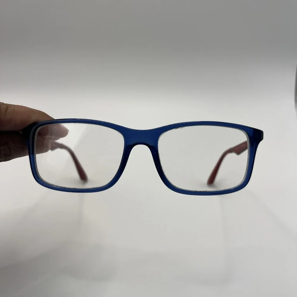 Ray-Ban RB1570 3721 Kids Eyeglasses Frames Blue Red Square Full Rim 49-16-130